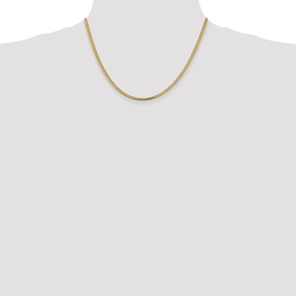 14K Gelbgold 2.3mm Franco mit Karabinerverschluss Halskette