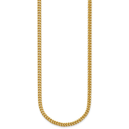 14K Gelbgold 2.5mm Franco mit Karabinerverschluss Halskette