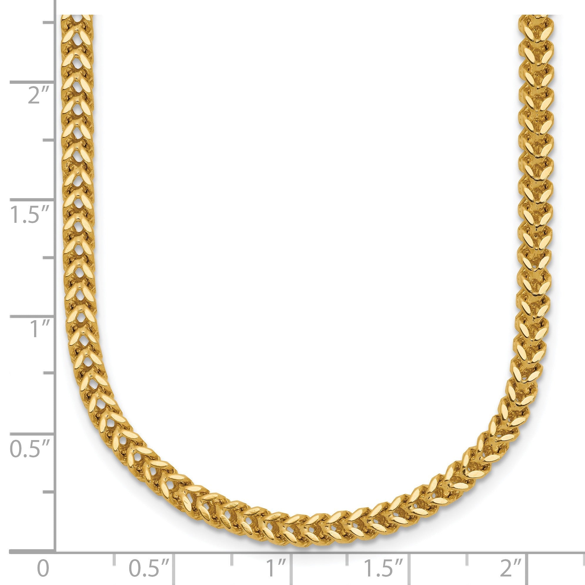 14K Gelbgold 2.5mm Franco mit Karabinerverschluss Halskette