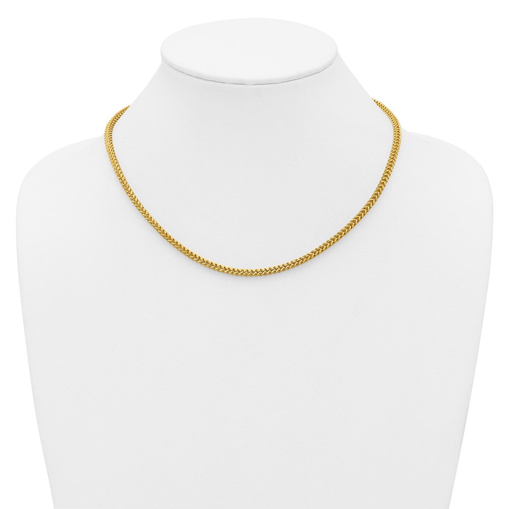 14K Gelbgold 2.5mm Franco mit Karabinerverschluss Halskette
