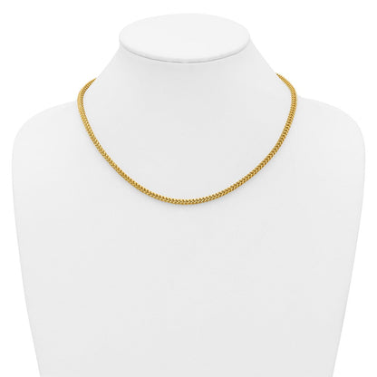 14K Gelbgold 2.5mm Franco mit Karabinerverschluss Halskette