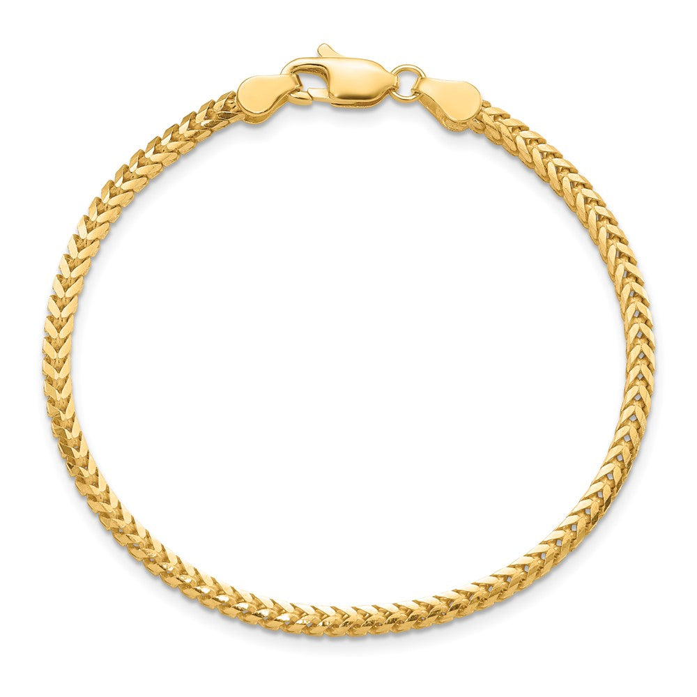14K Gelbgold 2.5mm Franco mit Karabinerverschluss Gliederarmband