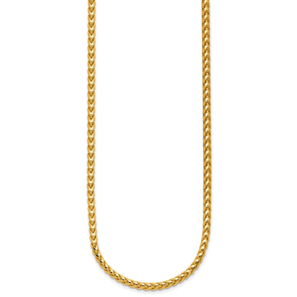 14K Gelbgold 3mm Franco mit Fantasie Karabinerverschluss Halskette