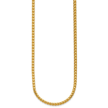 14K Gelbgold 3mm Franco mit Fantasie Karabinerverschluss Halskette