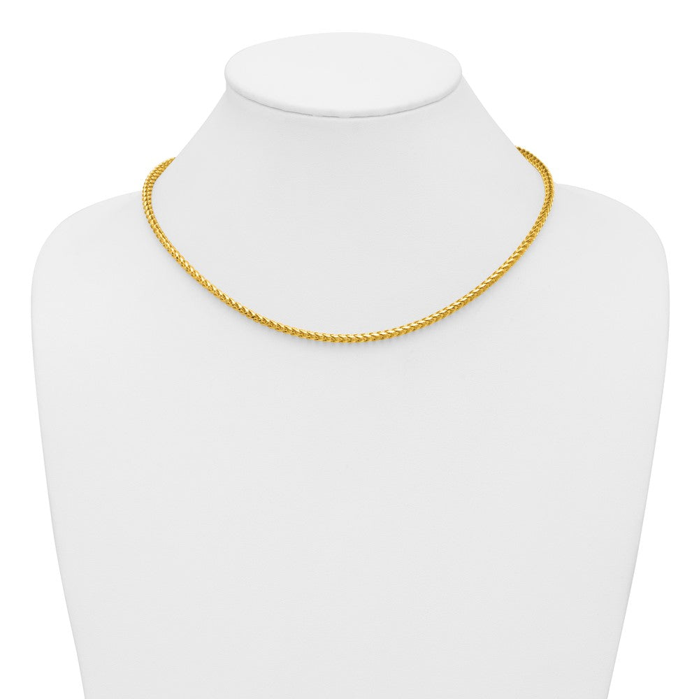 14K Gelbgold 3mm Franco mit Fantasie Karabinerverschluss Halskette