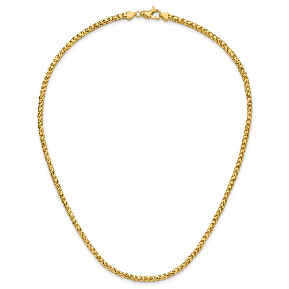 14K Gelbgold 3mm Franco mit Fantasie Karabinerverschluss Halskette