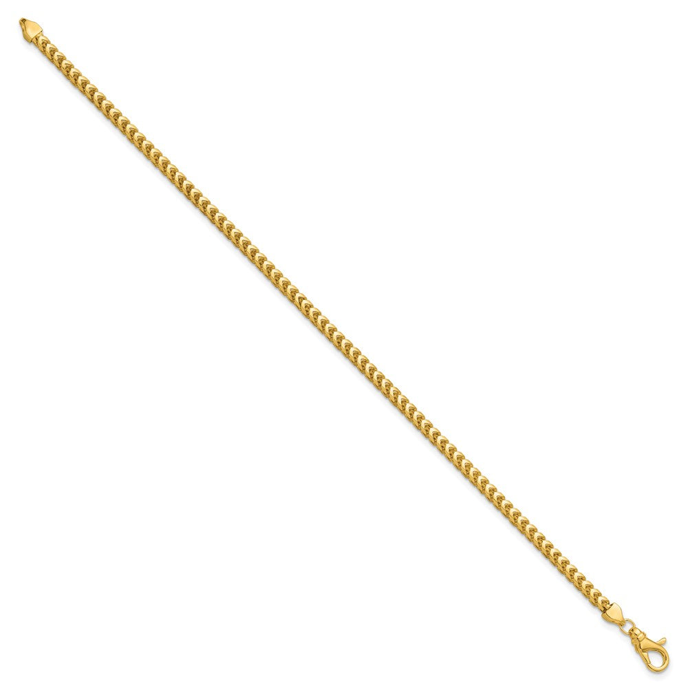 14K Gelbgold 3mm Franco mit Fantasie Karabinerverschluss Gliederarmband