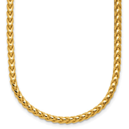 14K Gelbgold 3mm Franco mit Fantasie Karabinerverschluss Halskette