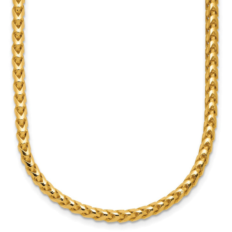 14K Gelbgold 3mm Franco mit Fantasie Karabinerverschluss Halskette