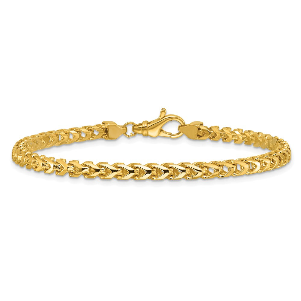 14K Gelbgold 3.7mm Franco mit Fantasie Karabinerverschluss Kette Fußkettchen