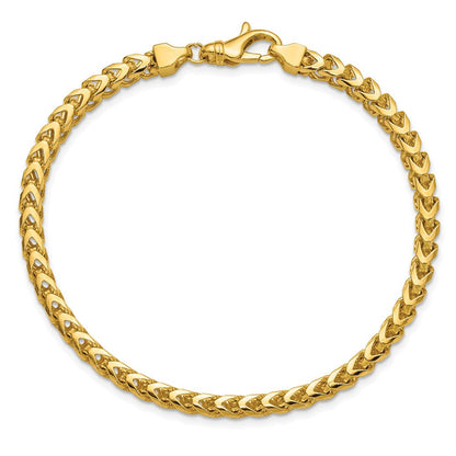 14K Gelbgold 3.7mm Franco mit Fantasie Karabinerverschluss Kette Fußkettchen