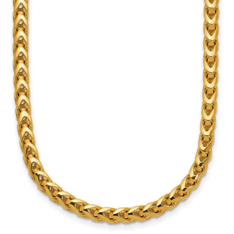 14K Gelbgold 3.7mm Franco mit Fantasie Karabinerverschluss Halskette