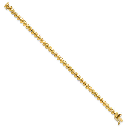 14K Gelbgold Facettiert 5mm 7 Zoll San Marco Armband