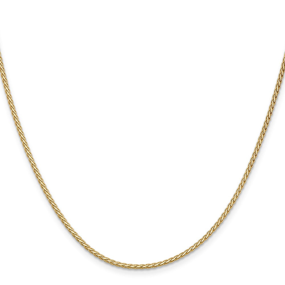14K Gelbgold 1.9mm Flach Weizen mit Karabinerverschluss Halskette