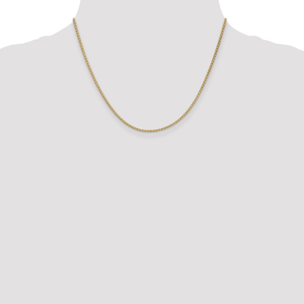 14K Gelbgold 1.9mm Flach Weizen mit Karabinerverschluss Halskette