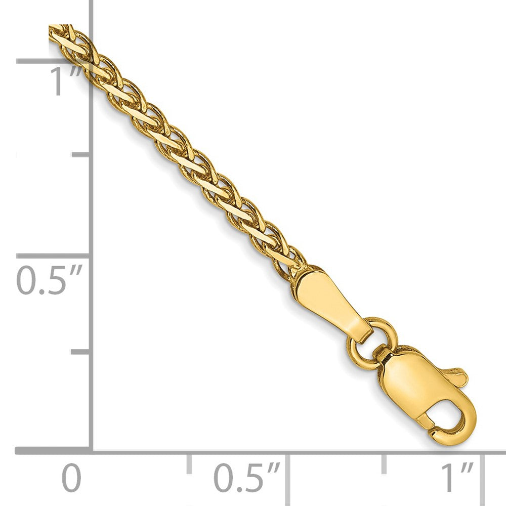 14K Gelbgold 1.9mm Flach Weizen mit Karabinerverschluss Gliederarmband