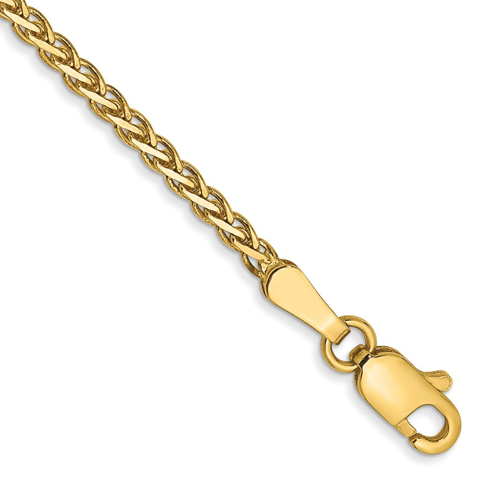 14K Gelbgold 1.9mm Flach Weizen mit Karabinerverschluss Gliederarmband