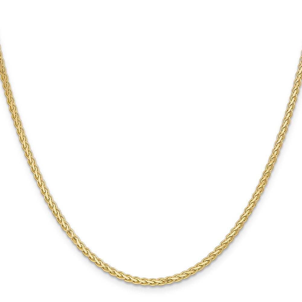 14K Gelbgold 2.4mm Flach Weizen mit Karabinerverschluss Halskette