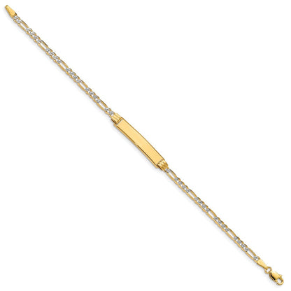14K mit Rhodium Pavé Figaro Id Armband