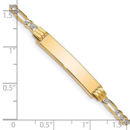 14K mit Rhodium Pavé Figaro Id Armband