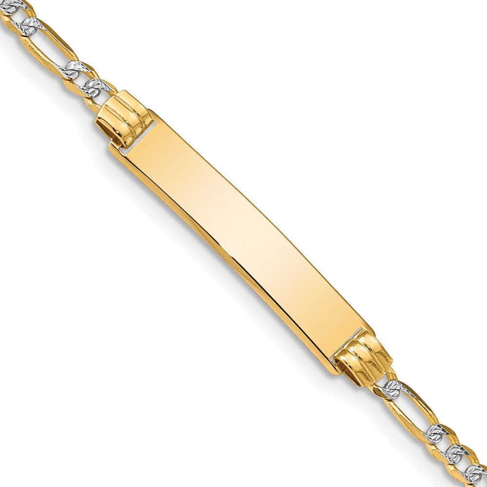14K mit Rhodium Pavé Figaro Id Armband