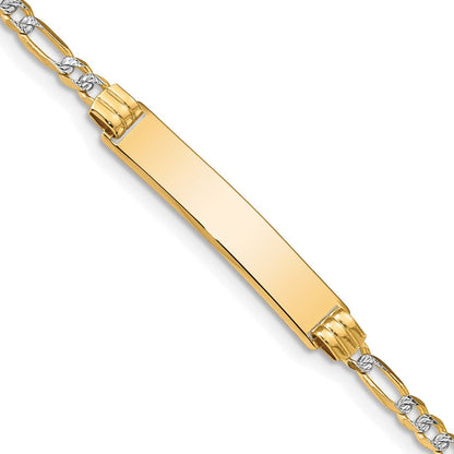 14K mit Rhodium Pavé Figaro Id Armband