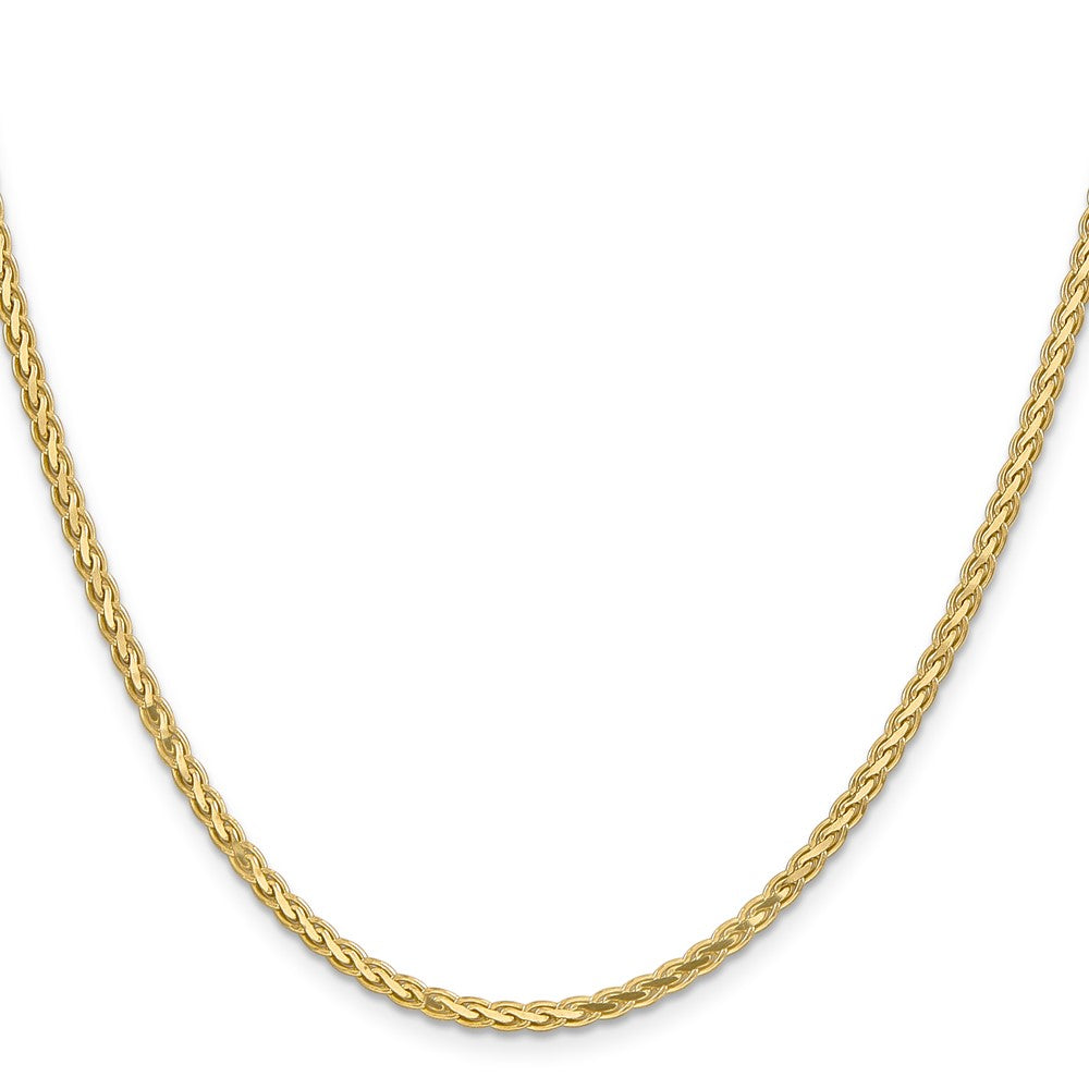 14K Gelbgold 2.8mm Flach Weizen mit Karabinerverschluss Halskette