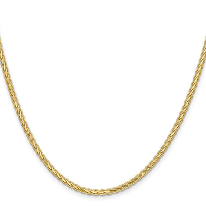 14K Gelbgold 2.8mm Flach Weizen mit Karabinerverschluss Halskette