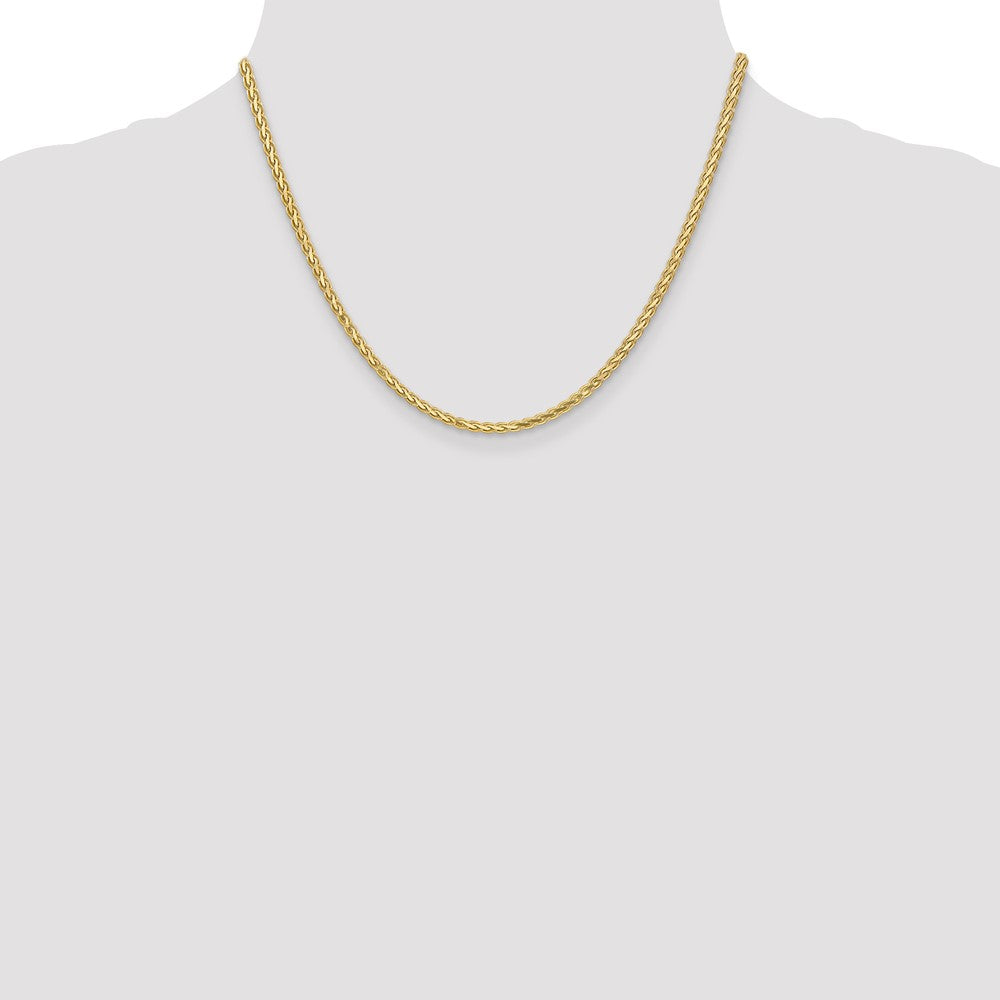 14K Gelbgold 2.8mm Flach Weizen mit Karabinerverschluss Halskette
