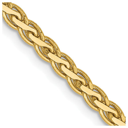 14K Gelbgold 2.8mm Flach Weizen mit Karabinerverschluss Halskette