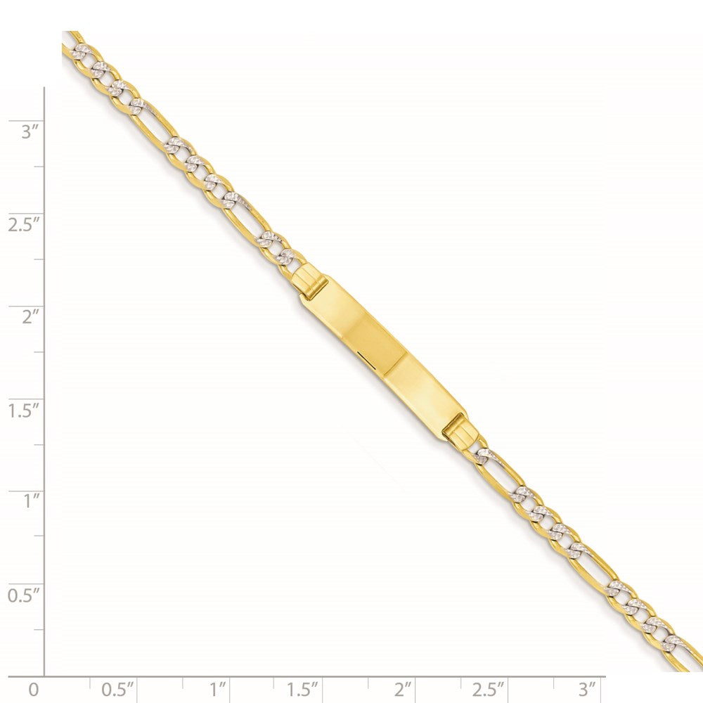 14K mit Rhodium Pavé Figaro Id Armband