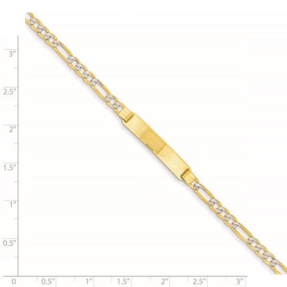 14K mit Rhodium Pavé Figaro Id Armband