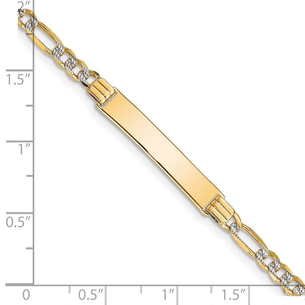 14K mit Rhodium Pavé Figaro Id Armband