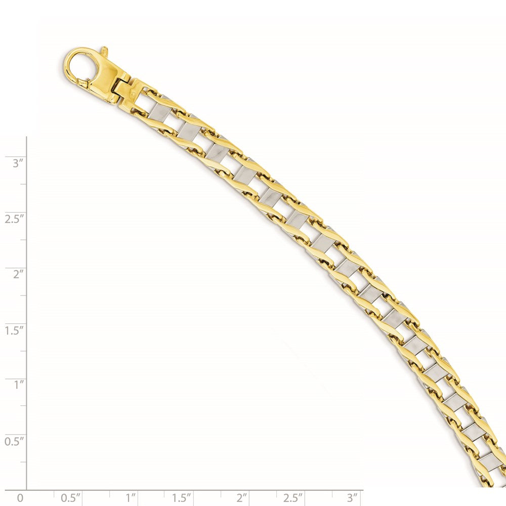 8.5 Zoll 14K Bicolor 7.5mm Hand-polished Fantasieglieder Armband