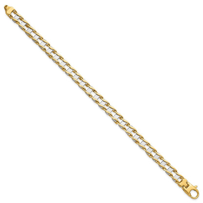 8.5 Zoll 14K Bicolor 7.5mm Hand-polished Fantasieglieder Armband
