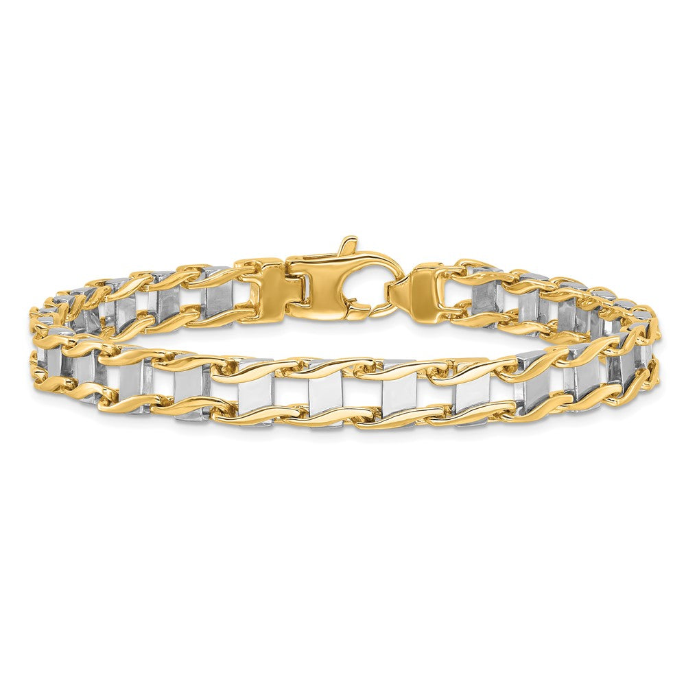 8.5 Zoll 14K Bicolor 7.5mm Hand-polished Fantasieglieder Armband