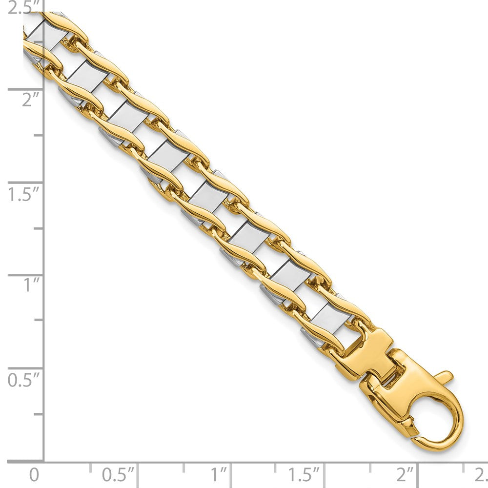 8.5 Zoll 14K Bicolor 7.5mm Hand-polished Fantasieglieder Armband