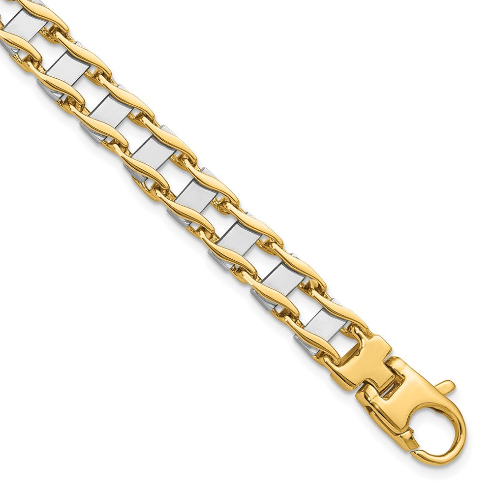 8.5 Zoll 14K Bicolor 7.5mm Hand-polished Fantasieglieder Armband