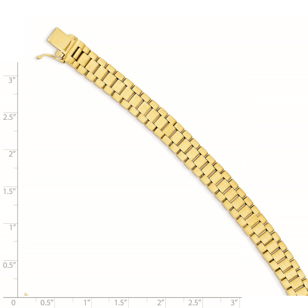 8 Zoll 14K Herren Satiniert und Poliert 8 Zoll Glieder Armband