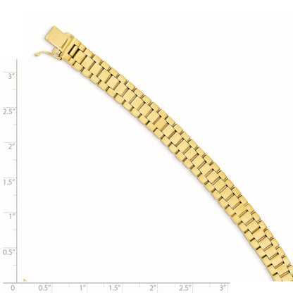8 Zoll 14K Herren Satiniert und Poliert 8 Zoll Glieder Armband