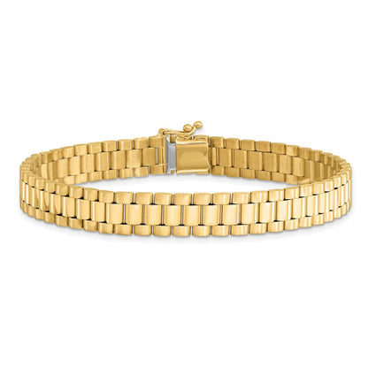 8 Zoll 14K Herren Satiniert und Poliert 8 Zoll Glieder Armband