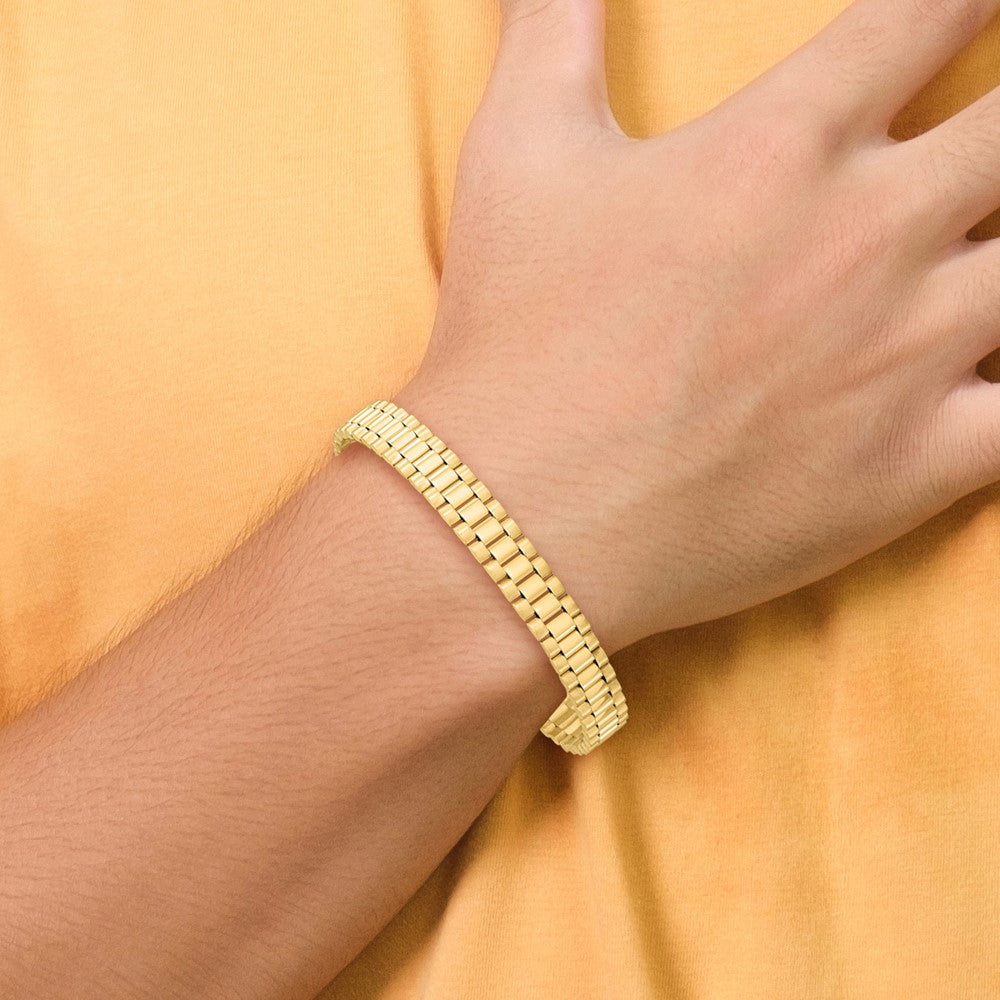 8 Zoll 14K Herren Satiniert und Poliert 8 Zoll Glieder Armband