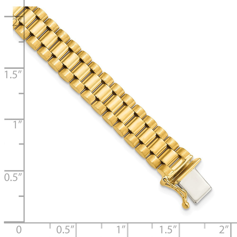 8 Zoll 14K Herren Satiniert und Poliert 8 Zoll Glieder Armband