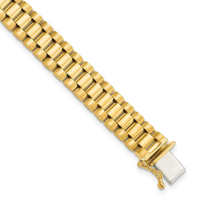 8 Zoll 14K Herren Satiniert und Poliert 8 Zoll Glieder Armband