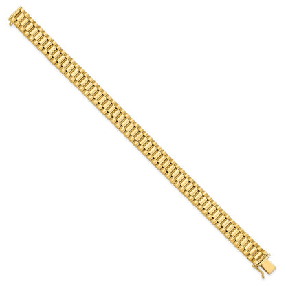 8 Zoll 14K Herren Satiniert und Poliert 8 Zoll Glieder Armband
