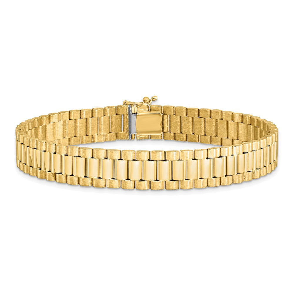 8 Zoll 14K Herren Satiniert und Poliert 8 Zoll Glieder Armband