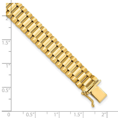 8 Zoll 14K Herren Satiniert und Poliert 8 Zoll Glieder Armband