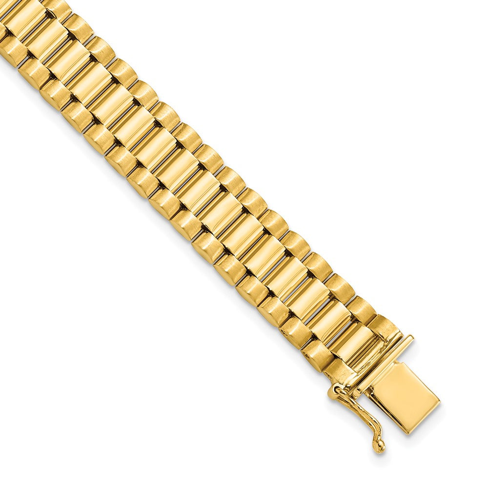 8 Zoll 14K Herren Satiniert und Poliert 8 Zoll Glieder Armband