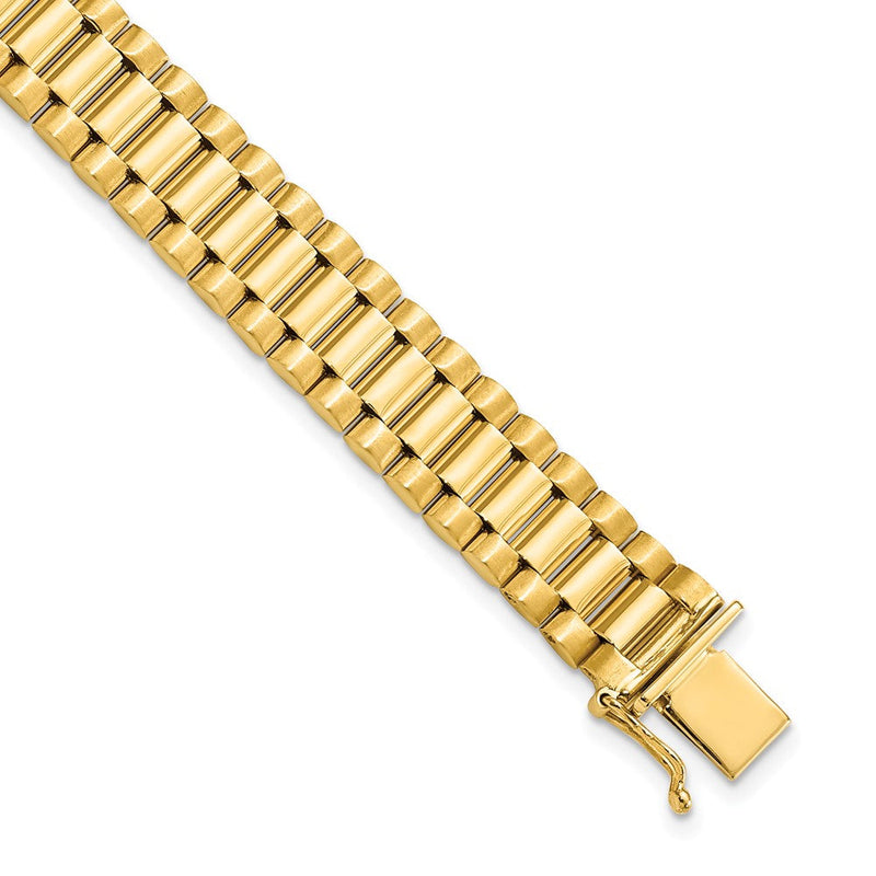 8 Zoll 14K Herren Satiniert und Poliert 8 Zoll Glieder Armband