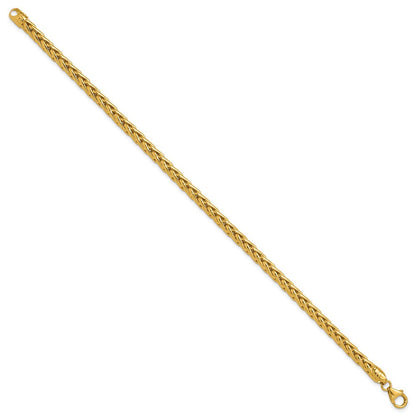 14K Gelbgold Poliert Weizen Gliederarmband